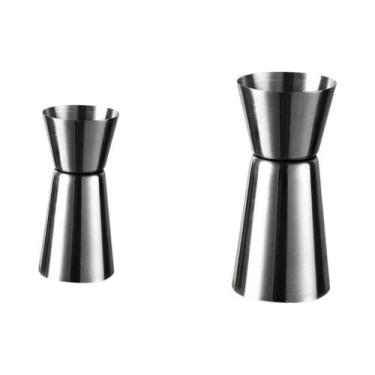 Imagem de Copo Medidor De Aço Inoxidável Para Coquetéis Com Dupla Função E Capac