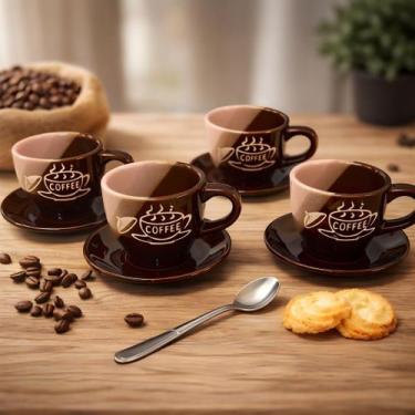Imagem de Jogo de Xícaras de Café em Porcelana Coffee COM8 Peças 120ml - MABEL I