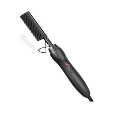 Imagem de Escova Elétrica Rosa Para Alisamento De Cabelo, Ferramenta De Estiliza