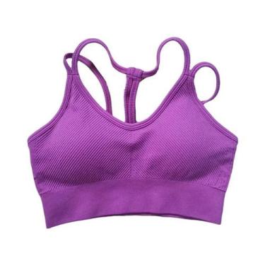 Imagem de Top Esportivo Feminino Sem Costura, Elástico, Sem Costas, Com Bojo, Pa