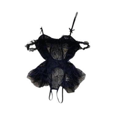 Imagem de Vestido De Noite Sem Mangas Em Renda Floral Para Mulheres, Com Tanga, 