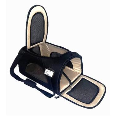 Imagem de Bolsa Transporte Flexível Pets Cia Latam Cães E Gatos - Bege - Mimaspe