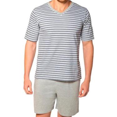 Imagem de Pijama Curto Lupo 28021-001 Masculino Listrado Algodão T. P/XG, G, 823