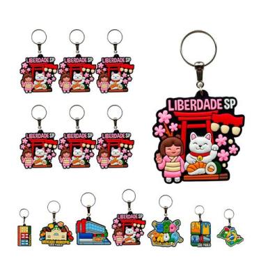 Imagem de 12 Chaveiros Turístico Cerejeira Maneki Neko Liberdade SP - Portal da 