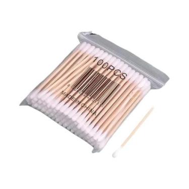 Imagem de Cotonetes De Bambu Com Ponta Dupla 100 300 500PCS Para Limpeza De Nari