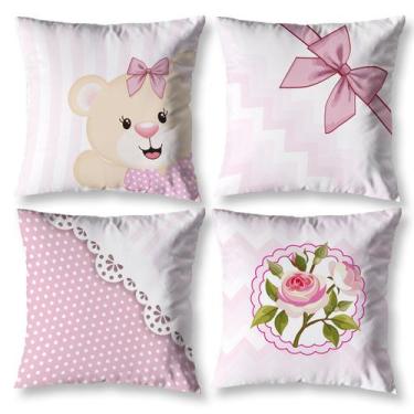 Imagem de Kit 4 Capa de Almofada Estampadas Infantil 40cm x 40cm Zíper invisível