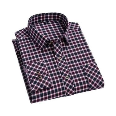 Imagem de Camisa De Flanela Masculina De Manga Longa 2024, Algodão Macio, Ajuste