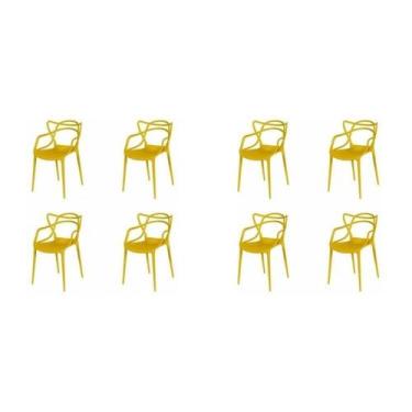 Imagem de Kit com 8 Cadeiras para Sala de Jantar Allegra Solna Amarela - OR Desi