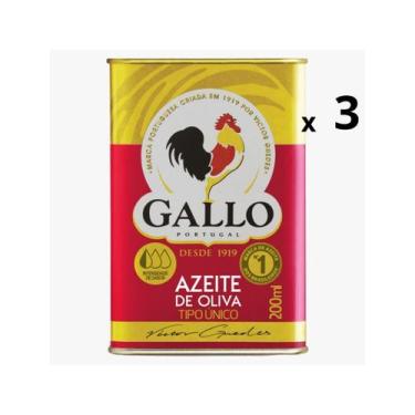 Imagem de Azeite Oliva Tipo Unico Lata Gallo 200ml - 3 Unidade