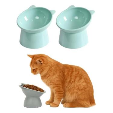 Imagem de Kit 2 Comedouro Bebedouro Elevado Pet Cão E Gato Luxo 350ml - PET NINH