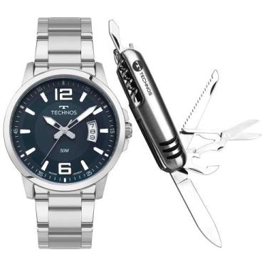 Imagem de Kit Technos Masculino Racer Prata - 2315LAR/K1A