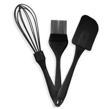 Imagem de Kit Confeiteiro 3 Peças em Silicone  Fouet, Pincel e Espátula Resisten