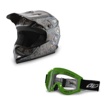 Imagem de Capacete Motocross Infantil Pro Tork Cartoon Racing + Óculos Pro Tork 