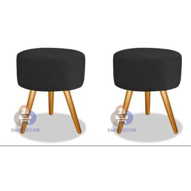 Imagem de Kit 02 Puff Redondo Pés Palito