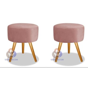 Imagem de Kit 02 Puff Redondo Pés Palito