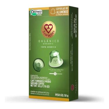 Imagem de Cápsula de Café Compatíveis Nespresso Orgânico 3 Corações - - Congratu