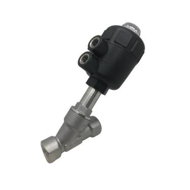 Imagem de Válvula Angular Aço Inox 2/2 Vias Simples Ação Rosca 1" Pol - LAB AUTO