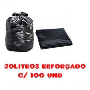 Imagem de Saco para Lixo 30L Reforçado Alta Resistência Parede Dupla Sanfona Lateral Preto Higipack