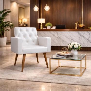 Imagem de Poltrona Decorativa Capitone Reforçada Confortável Para Sala - Móveis 