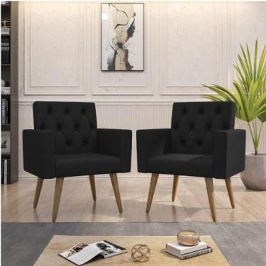 Imagem de Kit 2 Poltronas Decorativas Para Sala Escritório Recepção - Móveis Maf