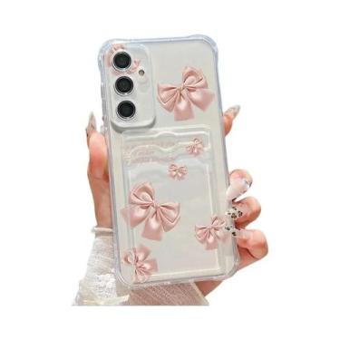 Imagem de Capa Carteira Com Estampa De Laço Para Samsung Galaxy S24 FE S26 S22 S