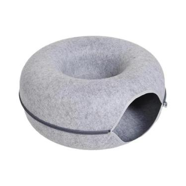 Imagem de Cama Grande Para Gatos Em Formato De Rosquinha Para 2 Gatos, Túnel Int