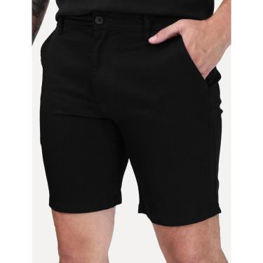 Imagem de Bermuda K&J Black Masculina Casual Flex Cetim Preta-Masculino