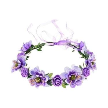 Imagem de Coroa De Flores De Seda Vintage Elegante Para Mulheres, Laço De Cabelo