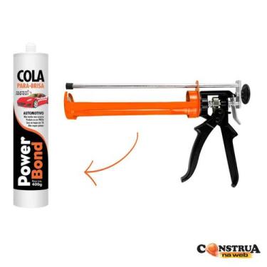 Imagem de Conjunto 1 Cola Parabrisas Vidros Automotivo + 1 Aplicador de Silicone