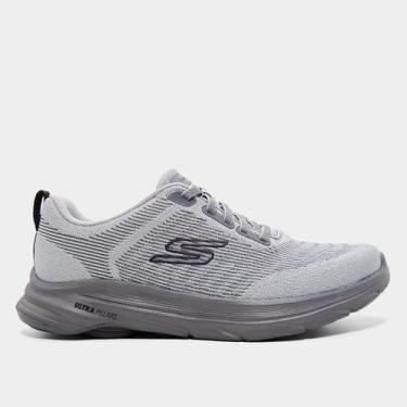 Imagem de Tênis Skechers Go Walk 8 Day Masculino, Chumbo, Amarelo, 40