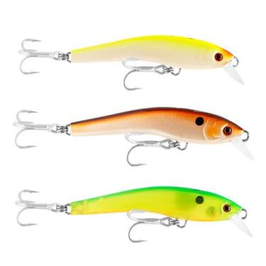 Imagem de Kit 3 Iscas Artificiais Pesca Meia Água Lucky Nelson Nakamura SUKI 75 