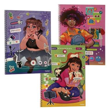 Imagem de Caderno CredEAL 1 Matéria 96 Folhas Universitário Feminino, Rosa