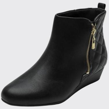 Imagem de Bota Feminina Cano Curto Modare Salto Anabela Baixo 7076.102.23654, Pr