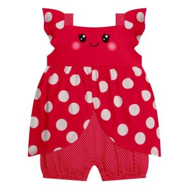 Imagem de Macacão Bebê Menina Kyly Lúdico Joaninha Vermelho Tamanho:PCor:Igual d