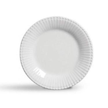 Imagem de Conjunto pratos sobremesa redondo frisada branco - Scalla cerâmica