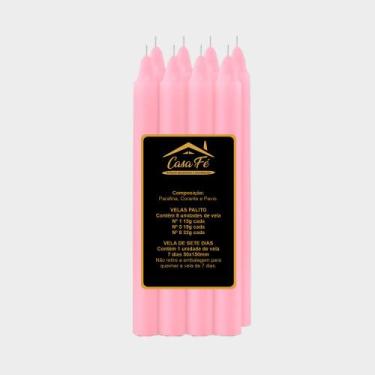 Imagem de Vela palito n1 120g - casa fé, ROSA