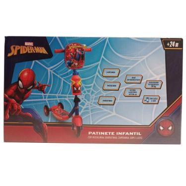 Imagem de Patinete Spider Man - 3 Rodas Com Luz e Som HONGYAO - Marvel