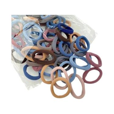 Imagem de Conjunto De 50 Laços De Cabelo Em Nylon Em Cores Candy Para Mulheres E