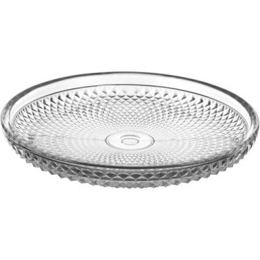 Imagem de Prato para Bolo Home&Co 2x17x17cm Vidro Transparente Servir na Mesa Po