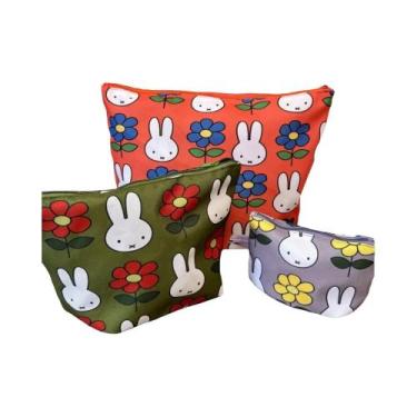Imagem de Conjunto De Bolsas De Maquiagem Kawaii Miffy Em Três Peças, Bolsa De H