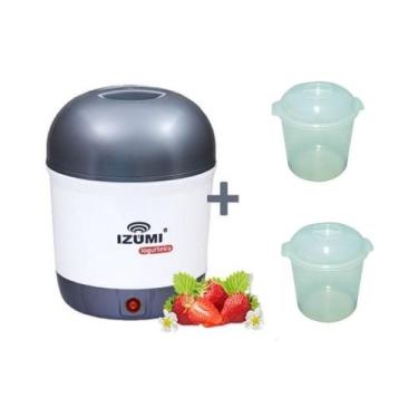 Imagem de Iogurteira Elétrica Bivolt Cinza + 2 Pote Izumi