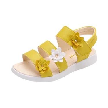 Imagem de Sandálias Gladiadoras Florais Para Meninas, Calçados De Praia Macios E