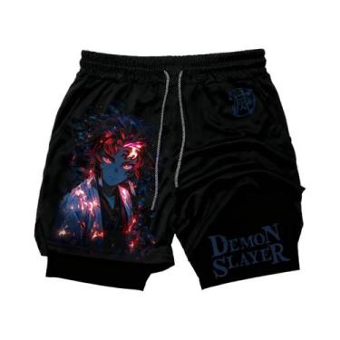 Imagem de Shorts Esportivos 2 Em 1 De Camada Dupla Para Natação, Caminhada E Fit