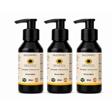 Imagem de Kit 03 un Óleo Vegetal de Girassol 120ml  100% Puro  BelezaNatu