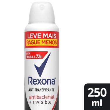 Imagem de Desodorante Rexona Antibacterial + Invisible Aerossol Antitranspirante 72h com 250ml 250ml