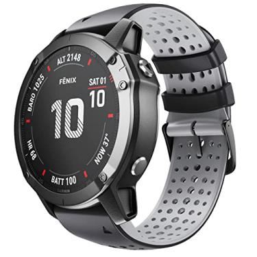 Imagem de Hoopyeecase Compatível com Fenix 6X pulseira de relógio ,26mm Largura Suave Silicone pulseira de relógio por Garmin Fenix 6X/Fenix 5X/Fenix 5X Plus/Fenix 6X Pro/Fenix 3/Fenix 3 HR/Fenix 3 Sapphire smart watch
