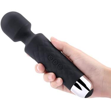 Imagem de [Atualização] Poderoso massageador de varinha pessoal, 8 velocidades 20 modos, silencioso, à prova d'água, manual, mini pescoço e ombros de massagem sem fio - Recuperação esportiva