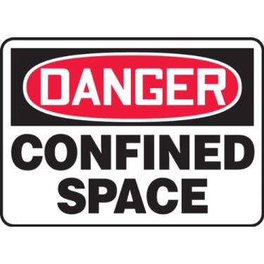Imagem de Accuform MCSP116VS Placa de Segurança de Vinil Adesivo, Lenda "Espaço Confinado", 18 cm de comprimento x 25 cm de largura x 0 cm de espessura, Vermelho/Preto sobre Branco