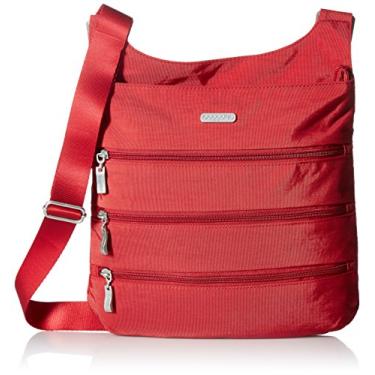 Imagem de Baggallini Bolsa transversal de viagem com zíper grande, Vermelho, One Size