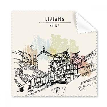 Imagem de Temple Natural Scene Li Jiang China pano de limpeza para tela de telefone, 5 peças